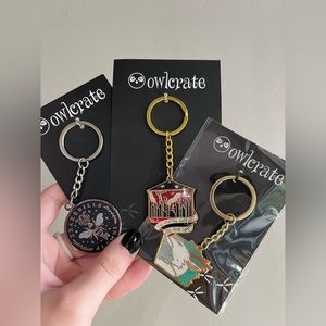 NWT Owlcrate Bookish keychain set of 3